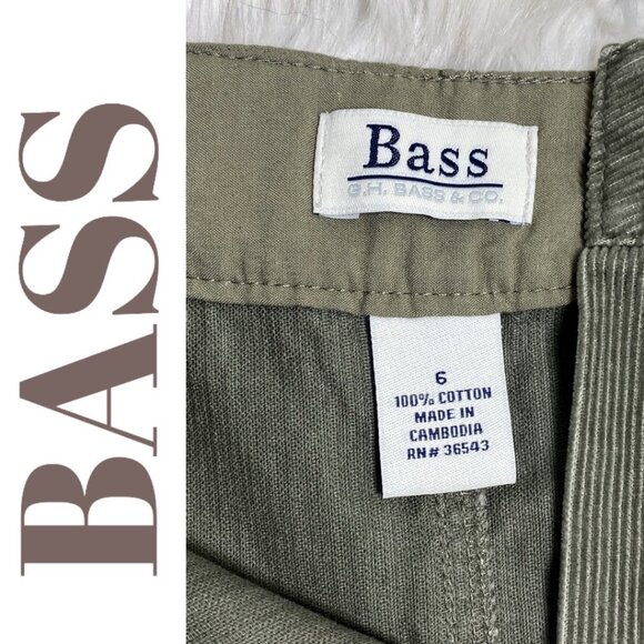 BASS VINTAGE Y2K CORDUROY CARGO MINI SKIRT SAGE OLIVE GREEN GRUNGE PREPPY SIZE 8 - Picture 4 of 7